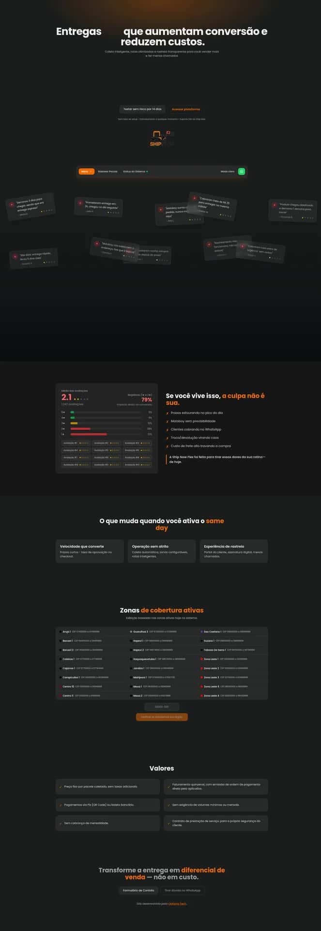 Mockup do projeto SHIP NOW