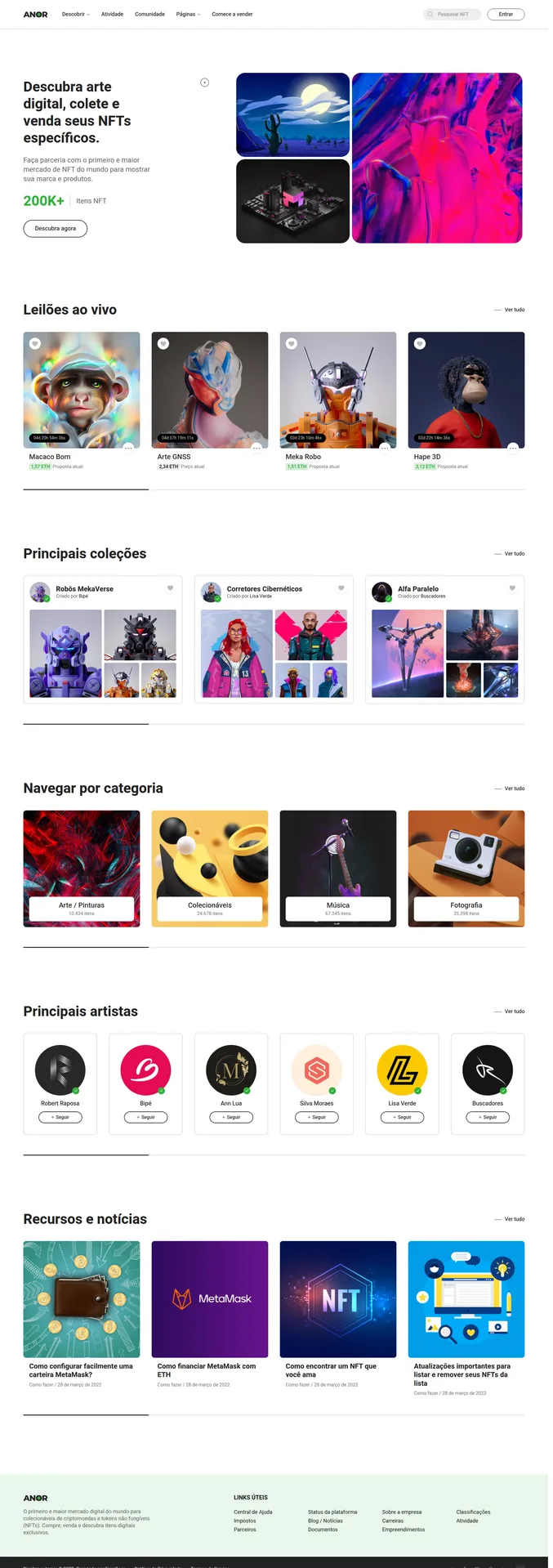 Mockup do projeto ANOR